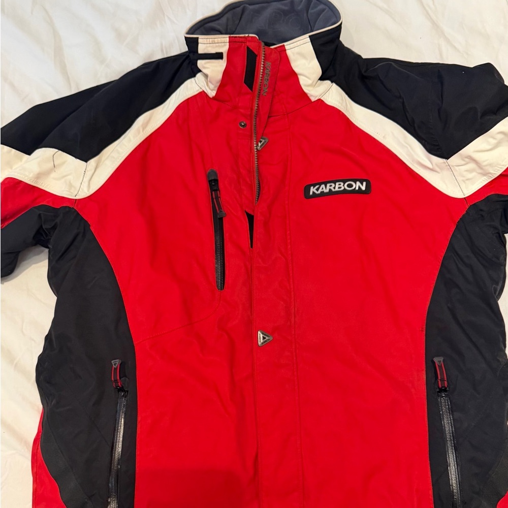 Karbon Men's Red and Black Ski Jacket